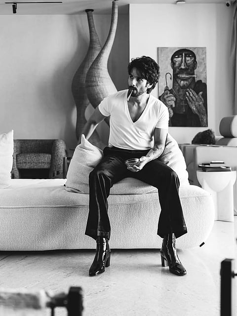 Shahid Kapoor in V-Neck T-Shirt