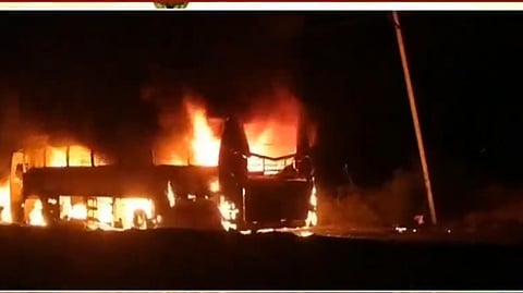 School bus catches fire outside Bangkok, 25 on board are feared dead, government officials say