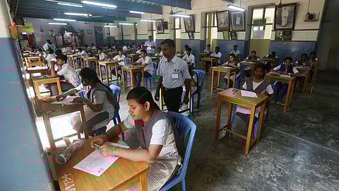 Tamil Nadu - School Students writing the examination as they appear for their 10th class CBSE board Exams
