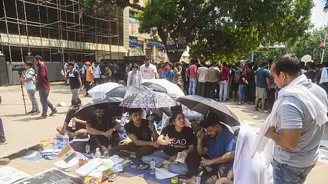 Students stage a protest post death of aspirants