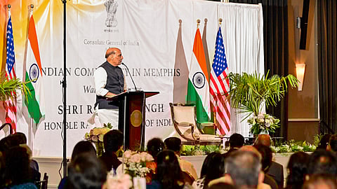 Defence Minister Rajnath Singh interacts with Indian diaspora in US