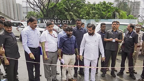 Maharashtra Chief Minister Eknath Shinde inspects the Palaspe Phata Road, at Panvel in Mumbai