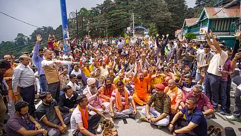 Hindu right bodies stage mass protest in Shimla over 'illegal' mosque