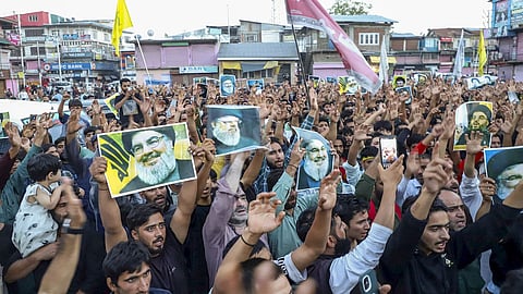 Protests erupt in J&K's Budgam over killing of Hezbollah leader Hassan Nasrallah