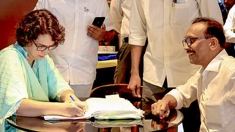 Priyanka Gandhi files nomination for Wayanad LS by-poll; declares assets worth Rs 12 crore