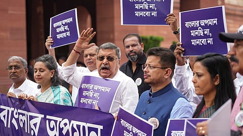 TMC MPs stage protest against alleged targeting of Bengali speaking migrants