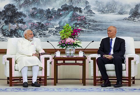 PM Modi holds talks with the Chinese Communist Party Secretariat's top leader, Cai Qi
