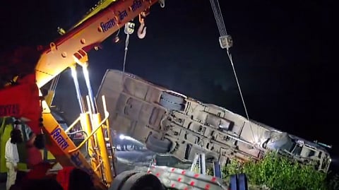 Two dead, 38 injured as passenger bus falls into gorge in MP