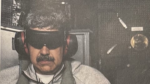 In this image posted on Jan. 3, 2026, Venezuelan President Nicolas Maduro in custody after being captured by the United States