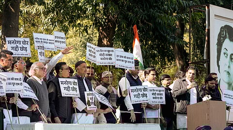 Govt attacking poor, assured jobs now taken away: Cong at MGNREGA protest in Delhi
