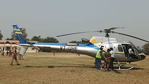 Helicopter makes emergency landing at Palghar school ground after technical snag; no injuries