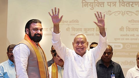 Posters declaring Samrat as new Bihar CM put up outside Patna BJP office as Nitish heads to Delhi