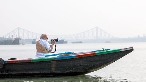Modi hails Ganga’s ‘timeless spirit’ during Hooghly river trip in Kolkata