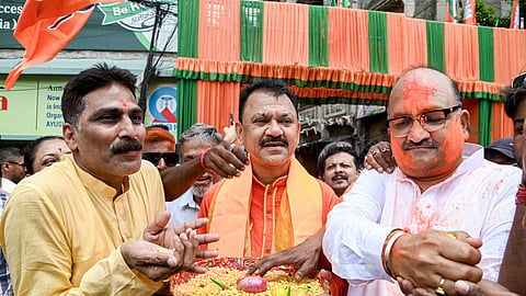 BJP supporters celebrate as party takes big lead in West Bengal assembly polls