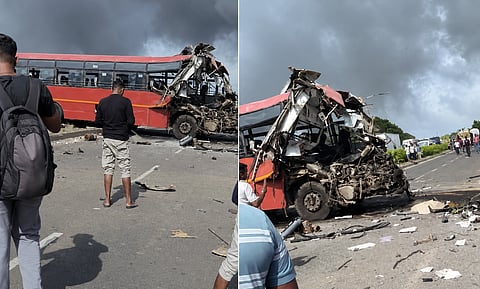 Seven killed, 40 hurt as two state-run buses collide near Surat; one catches fire