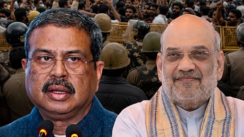 Amid protest march in Delhi, Dharmendra Pradhan meets Amit Shah
