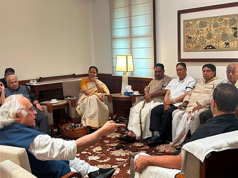 Several opposition floor leaders meet in Kharge's chamber on Day 3 of the monsoon session