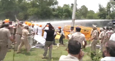 Akali Dal Waris Punjab De leaders, workers protest, demanding release of MP Amritpal Singh