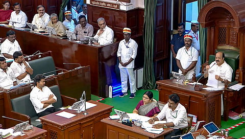 Tamil Nadu Chief Minister Vijay speaks during the state Legislative Assembly session, in Chennai | PTI