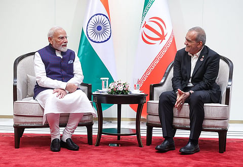 Prime Minister Narendra Modi met Iranian President Masoud Pezeshkian on the sidelines of the SCO Summit in Bishkek | X/@narendramodi