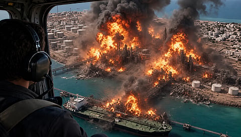 The video came after US forces struck Iranian rocket launchers on Larak in the Strait of Hormuz | Truth Social/Donald Trump