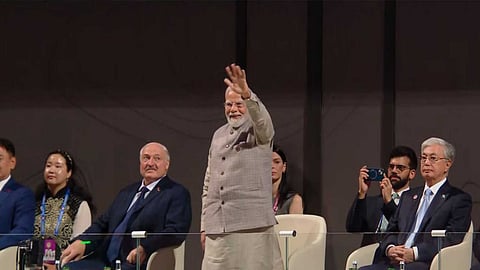 Modi attended the ceremony during his official visit to Kyrgyzstan at the invitation of President Sadyr Zhaparov