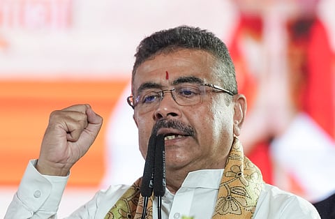 West Bengal Chief Minister Suvendu Adhikari addresses the inauguration of Consumer Rights Protection Week at Hogg market, in Kolkata, on Tuesday | PTI