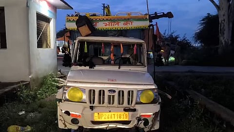 Police said the vehicle overturned on the expressway while the pilgrims were returning from Bagad Dham in Rajasthan | X