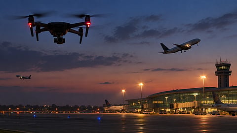 Seven flights were diverted after drone activity prompted authorities to suspend operations at Amritsar airport, which was later cleared to reopen | Representational image