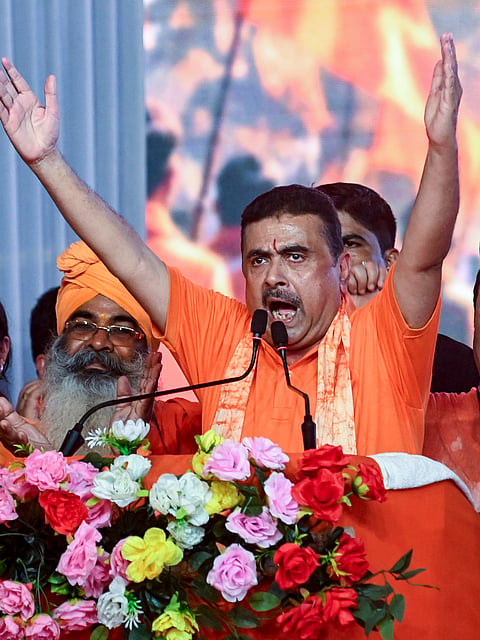Adhikari said the march was a “caution” to those he accused of disrespecting saffron
