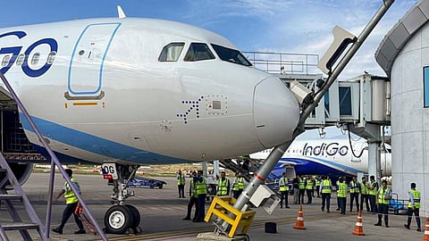 The aircraft was diverted to Ahmedabad after the crew was alerted about the suspicious messag