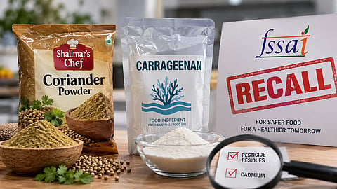 Two products have been declared unsafe following FSSAI testing, with one flagged for pesticide residues and the other for cadmium levels | Representational image