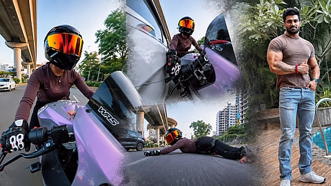 The accused had denied deliberately hitting the biker and claimed he lost control of his car near a U-turn before the collision
