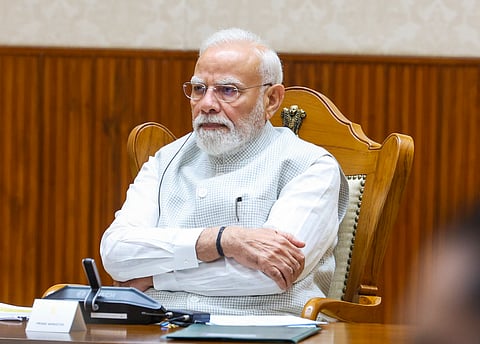 Prime Minister Narendra Modi chairs a roundtable with Semiconductor CEOs, at Seva Teerth in New Delhi, on Wednesday | PTI