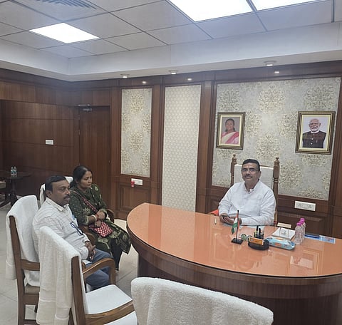 Sanchita Pradhan Dey, the Mamata Banerjee camp’s Nandigram bypoll candidate, withdrew her nomination a day before the deadline after meeting Suvendu Adhikari | X