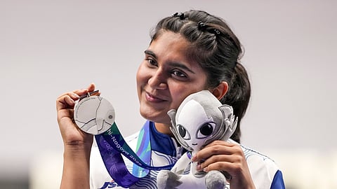 Esha had entered the final as the last qualifier before matching the Asian Games record with 38 hits