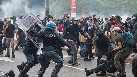 Clashes in Milan leave police personnel injured as demonstrations over rising living costs and poor public services escalate into violence