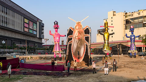 Mishra calls critics 'termites' of politics as 30-foot effigy goes up in flames amid controversy linked to CJP protests