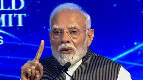 Prime Minister Narendra Modi addresses the 'NDTV World Summit 2026', in New Delhi | PTI