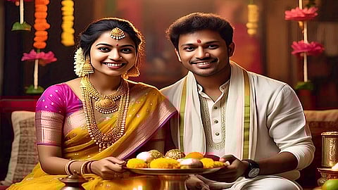 ನವ ದಂಪತಿಗಳಿಗೆ ಯುಗಾದಿಸಂಭ್ರಮ,
ಸಡಗರ