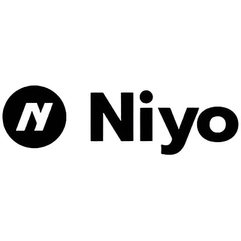 Niyo logo with bold black text and a circular icon featuring an 'N