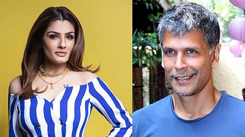 Raveena Tandon and Milind Soman