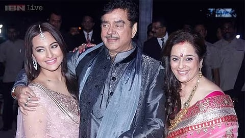 Shatrughan Sinha with wife Poonam and daughter Sonakshi