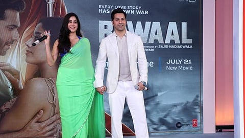 Varun Dhawan and Janhvi Kapoor at the Bawaal trailer launch