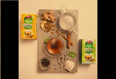Dabur Vedic Suraksha Tea in green & black tea variants
