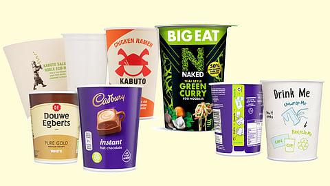 Greiner Packaging says “We love sustainable plastics” at lunch!