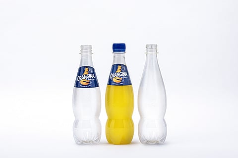 Orangina 100% plant-based PET bottle prototype, excluding cap and label