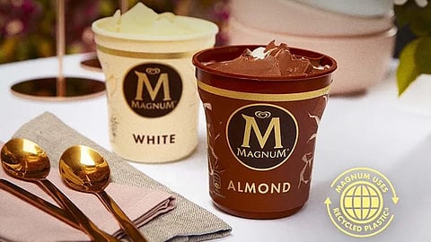 Magnum Pint tubs made from food-grade recycled polypropylene plastic (rPP)