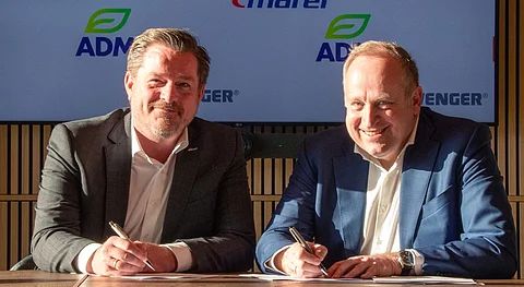 Jesper Hjortshoj, president of Wenger and VP Business Development, Marel; Mel Tunderman, VP Savory, ADM
