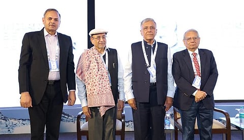 Left to Right - J.P. Meena, C.K. Jaipuria, S.R. Goenka & Rakesh Mohan at the National Beverage Conclave